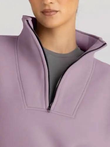 Trendy Queen Sweatshirts Half Zip Pullover Quarter Zip Oversized Hoodies Sweaters Comfy Fall Outfits 2024 Y2K Winter Clothes - Love Salve